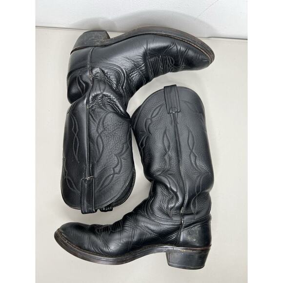 Dan Post Cowboy Boots Black Leather Men’s Size 9 D Style 6621 main image 13